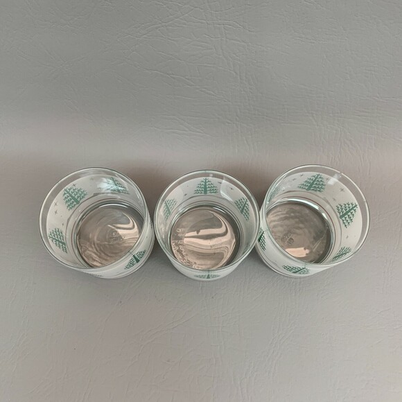 Clear Frost Glass Double Old Fashion Christmas Tree Lot of 3 Made in Brazil - Picture 3 of 5